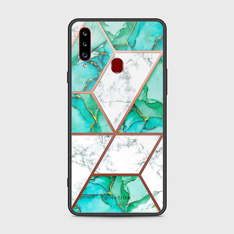 Samsung Galaxy A20s Cover - O'Nation Shades of Marble Series - HQ Ultra Shine Premium Infinity Glass Soft Silicon Borders Case