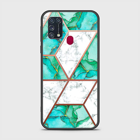 Samsung Galaxy M31 Cover - O'Nation Shades of Marble Series - HQ Ultra Shine Premium Infinity Glass Soft Silicon Borders Case