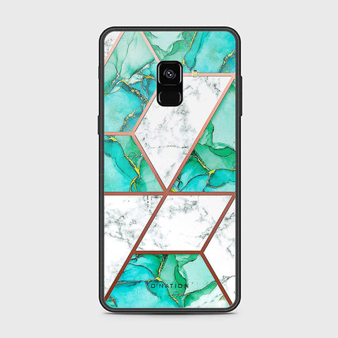 Samsung Galaxy A8 2018 Cover - O'Nation Shades of Marble Series - HQ Ultra Shine Premium Infinity Glass Soft Silicon Borders Case