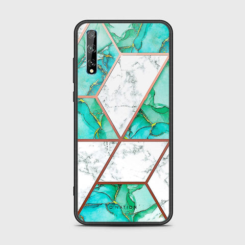 Huawei Y8p Cover - O'Nation Shades of Marble Series - HQ Ultra Shine Premium Infinity Glass Soft Silicon Borders Case