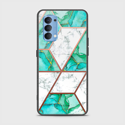Oppo Reno 4 Cover - O'Nation Shades of Marble Series - HQ Ultra Shine Premium Infinity Glass Soft Silicon Borders Case