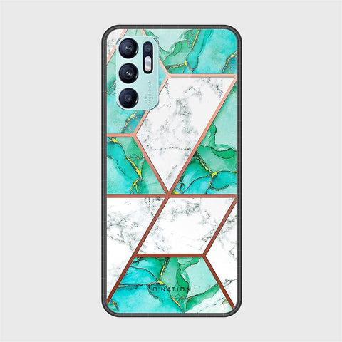 Oppo Reno 6 Cover - O'Nation Shades of Marble Series - HQ Ultra Shine Premium Infinity Glass Soft Silicon Borders Case