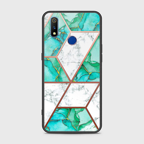 Realme 3 Cover - O'Nation Shades of Marble Series - HQ Ultra Shine Premium Infinity Glass Soft Silicon Borders Case