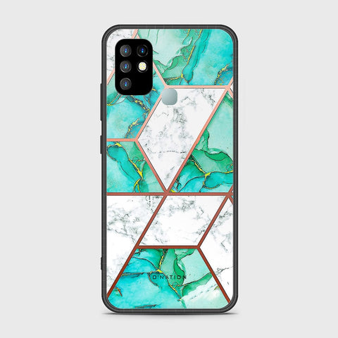 Infinix Hot 10 Cover - O'Nation Shades of Marble Series - HQ Ultra Shine Premium Infinity Glass Soft Silicon Borders Case