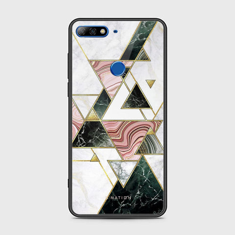 Huawei Y7 Prime 2018 Cover - O'Nation Shades of Marble Series - HQ Ultra Shine Premium Infinity Glass Soft Silicon Borders Case