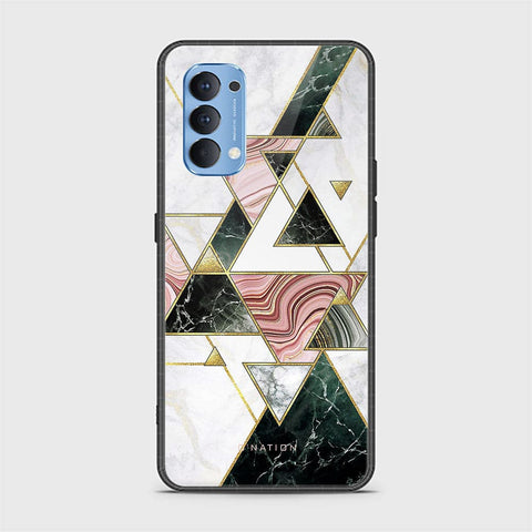 Oppo Reno 4 Cover - O'Nation Shades of Marble Series - HQ Ultra Shine Premium Infinity Glass Soft Silicon Borders Case