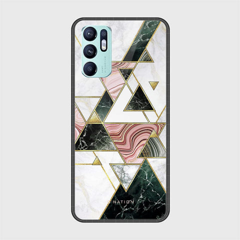 Oppo Reno 6 Cover - O'Nation Shades of Marble Series - HQ Ultra Shine Premium Infinity Glass Soft Silicon Borders Case