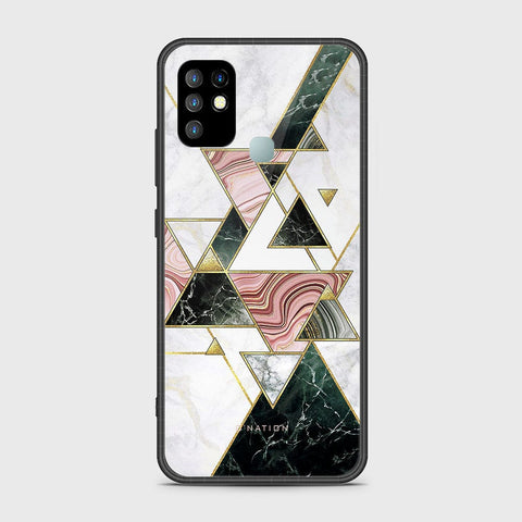 Infinix Hot 10 Cover - O'Nation Shades of Marble Series - HQ Ultra Shine Premium Infinity Glass Soft Silicon Borders Case