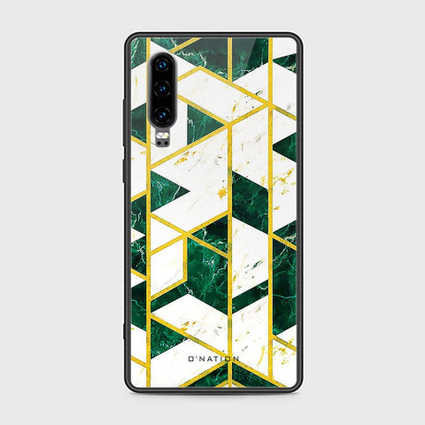 Huawei P30 Cover - O'Nation Shades of Marble Series - HQ Ultra Shine Premium Infinity Glass Soft Silicon Borders Case