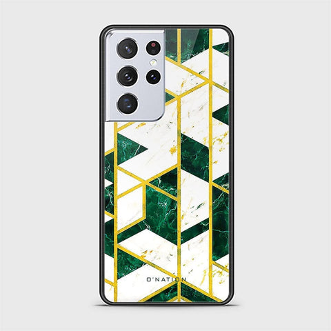 Samsung Galaxy S21 Ultra 5G Cover - O'Nation Shades of Marble Series - HQ Ultra Shine Premium Infinity Glass Soft Silicon Borders Case