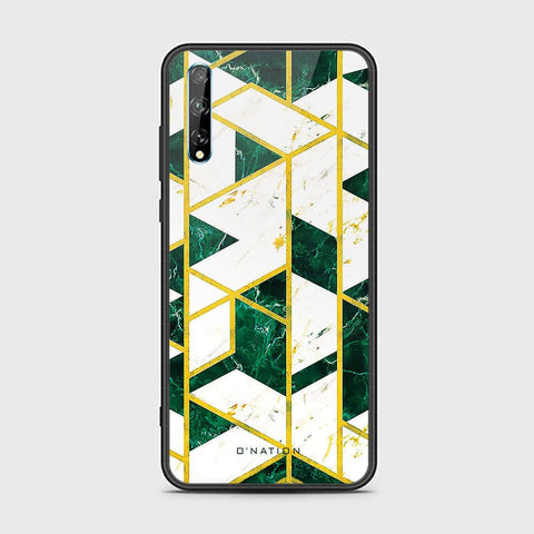 Huawei Y8p Cover - O'Nation Shades of Marble Series - HQ Ultra Shine Premium Infinity Glass Soft Silicon Borders Case