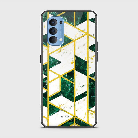 Oppo Reno 4 Cover - O'Nation Shades of Marble Series - HQ Ultra Shine Premium Infinity Glass Soft Silicon Borders Case