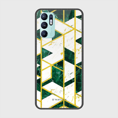 Oppo Reno 6 Cover - O'Nation Shades of Marble Series - HQ Ultra Shine Premium Infinity Glass Soft Silicon Borders Case