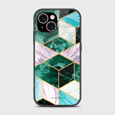 iPhone 15 Plus Cover- O'Nation Shades of Marble Series - HQ Ultra Shine Premium Infinity Glass Soft Silicon Borders Case