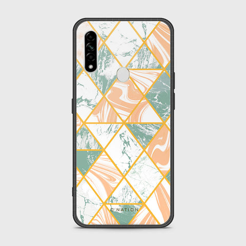 Oppo A8 Cover- O'Nation Shades of Marble Series - HQ Ultra Shine Premium Infinity Glass Soft Silicon Borders Case