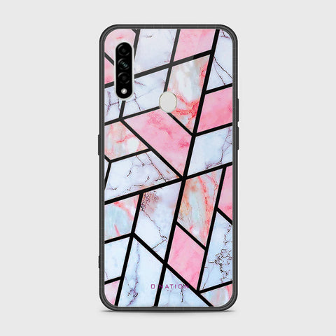 Oppo A8 Cover- O'Nation Shades of Marble Series - HQ Ultra Shine Premium Infinity Glass Soft Silicon Borders Case