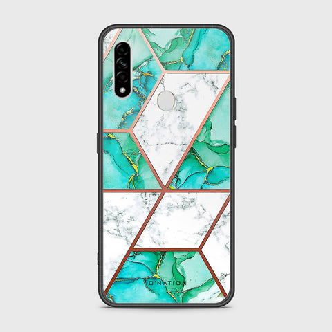 Oppo A8 Cover- O'Nation Shades of Marble Series - HQ Ultra Shine Premium Infinity Glass Soft Silicon Borders Case