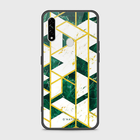 Oppo A8 Cover- O'Nation Shades of Marble Series - HQ Ultra Shine Premium Infinity Glass Soft Silicon Borders Case