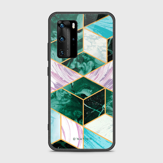 Huawei P40 Pro Cover- O'Nation Shades of Marble Series - HQ Ultra Shine Premium Infinity Glass Soft Silicon Borders Case