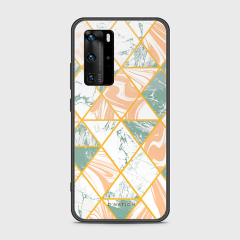 Huawei P40 Pro Cover- O'Nation Shades of Marble Series - HQ Ultra Shine Premium Infinity Glass Soft Silicon Borders Case