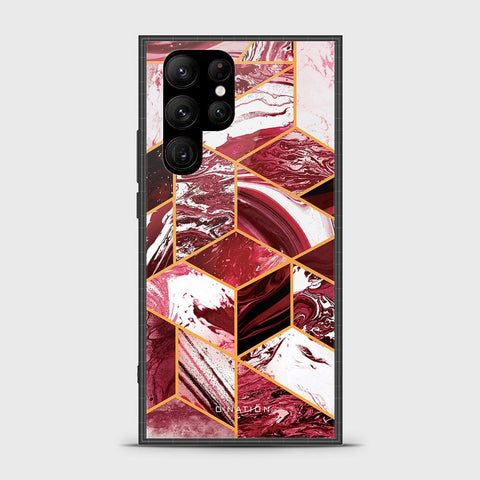 Samsung Galaxy S23 Ultra 5G Cover - O'Nation Shades of Marble Series - HQ Ultra Shine Premium Infinity Glass Soft Silicon Borders Case