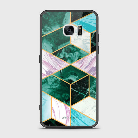 Samsung Galaxy S7 Edge Cover- O'Nation Shades of Marble Series - HQ Ultra Shine Premium Infinity Glass Soft Silicon Borders Case