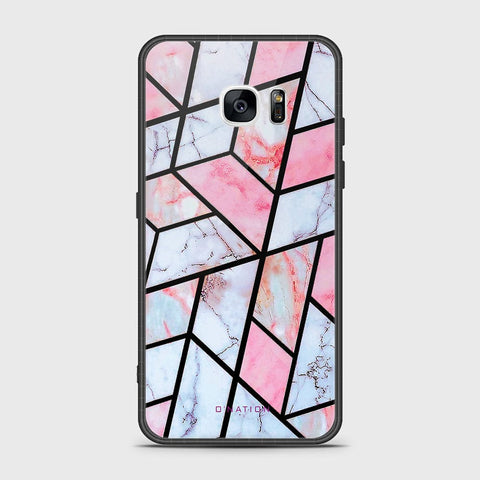 Samsung Galaxy S7 Edge Cover- O'Nation Shades of Marble Series - HQ Ultra Shine Premium Infinity Glass Soft Silicon Borders Case