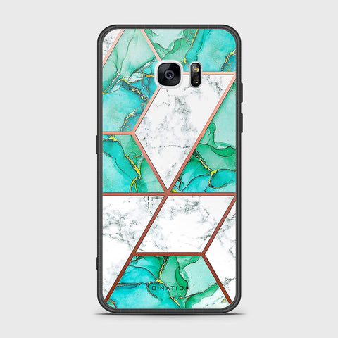 Samsung Galaxy S7 Edge Cover- O'Nation Shades of Marble Series - HQ Ultra Shine Premium Infinity Glass Soft Silicon Borders Case