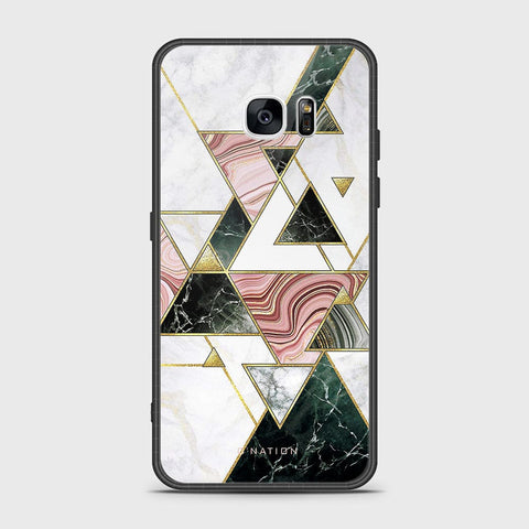 Samsung Galaxy S7 Edge Cover- O'Nation Shades of Marble Series - HQ Ultra Shine Premium Infinity Glass Soft Silicon Borders Case