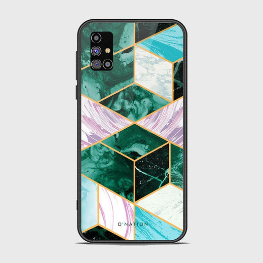 Samsung Galaxy M31s Cover - O'Nation Shades of Marble Series - HQ Ultra Shine Premium Infinity Glass Soft Silicon Borders Case