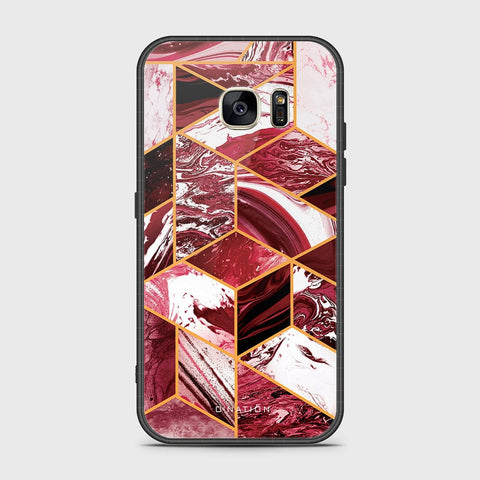 Samsung Galaxy S7 Cover- O'Nation Shades of Marble Series - HQ Ultra Shine Premium Infinity Glass Soft Silicon Borders Case