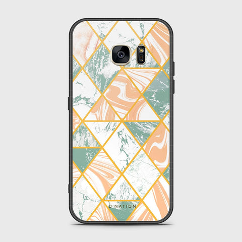 Samsung Galaxy S7 Cover- O'Nation Shades of Marble Series - HQ Ultra Shine Premium Infinity Glass Soft Silicon Borders Case