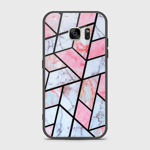 Samsung Galaxy S7 Cover- O'Nation Shades of Marble Series - HQ Ultra Shine Premium Infinity Glass Soft Silicon Borders Case