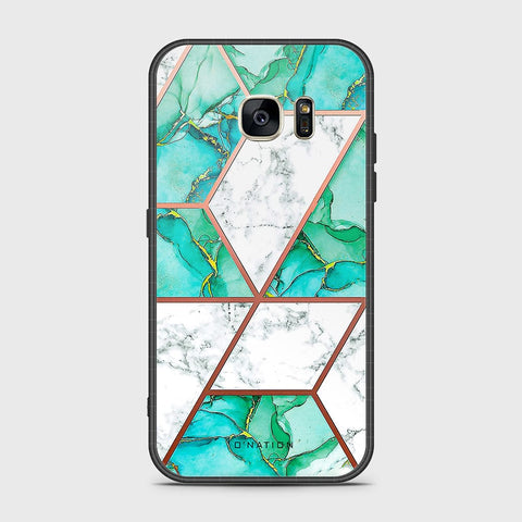 Samsung Galaxy S7 Cover- O'Nation Shades of Marble Series - HQ Ultra Shine Premium Infinity Glass Soft Silicon Borders Case