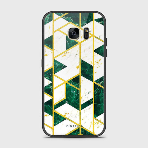Samsung Galaxy S7 Cover- O'Nation Shades of Marble Series - HQ Ultra Shine Premium Infinity Glass Soft Silicon Borders Case
