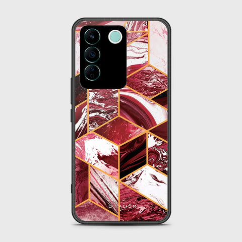 Vivo V27e Cover- O'Nation Shades of Marble Series - HQ Ultra Shine Premium Infinity Glass Soft Silicon Borders Case