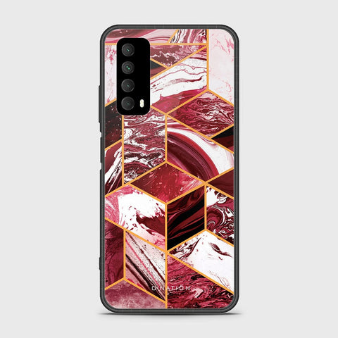 Huawei Psmart 2021 Cover- O'Nation Shades of Marble Series - HQ Ultra Shine Premium Infinity Glass Soft Silicon Borders Case