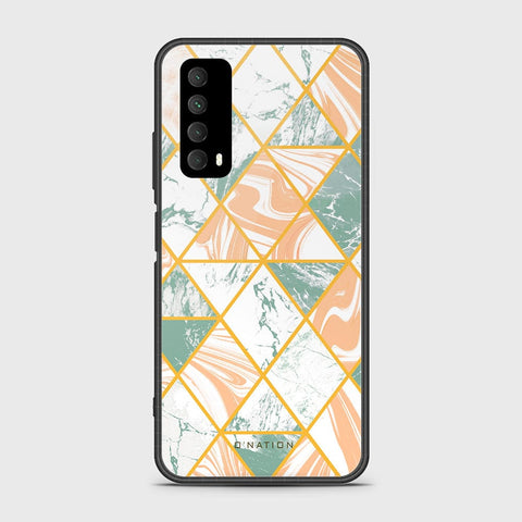 Huawei Psmart 2021 Cover- O'Nation Shades of Marble Series - HQ Ultra Shine Premium Infinity Glass Soft Silicon Borders Case