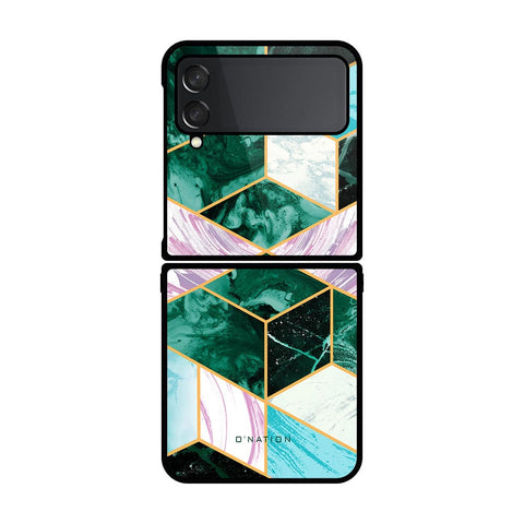 Samsung Galaxy Z Flip 4 5G Cover - O'Nation Shades of Marble Series - D110 - HQ Premium Shine Durable Shatterproof Case - Soft Silicon Borders ( Fast Delivery )