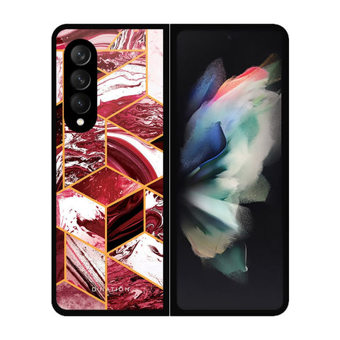 Samsung Galaxy Z Fold 3 5G Cover - O'Nation Shades of Marble Series - HQ Premium Shine Durable Shatterproof Case - Soft Silicon Borders