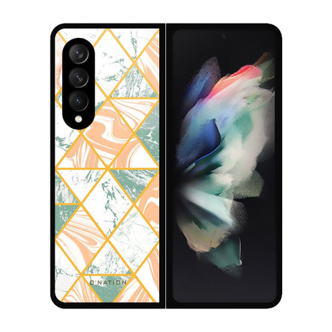 Samsung Galaxy Z Fold 3 5G Cover - O'Nation Shades of Marble Series - HQ Premium Shine Durable Shatterproof Case - Soft Silicon Borders