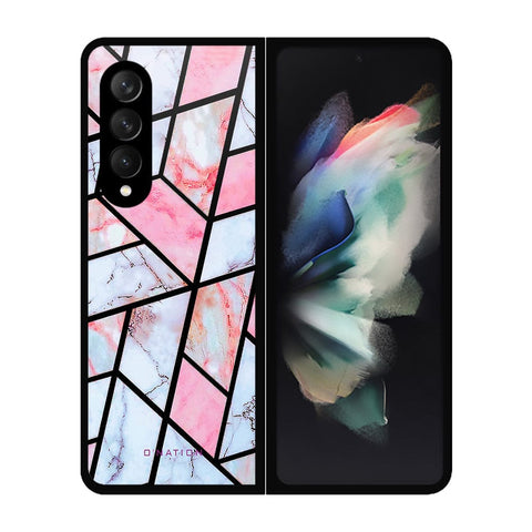 Samsung Galaxy Z Fold 3 5G Cover - O'Nation Shades of Marble Series - HQ Premium Shine Durable Shatterproof Case - Soft Silicon Borders