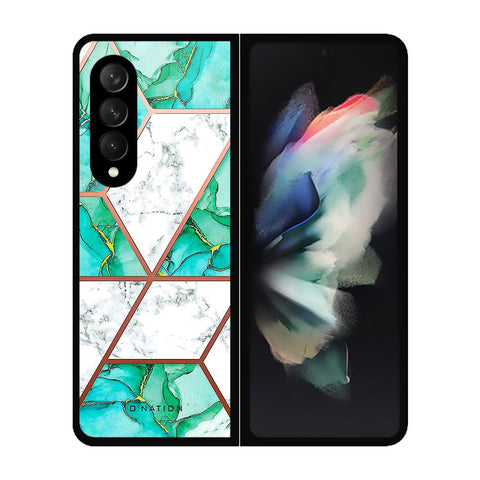 Samsung Galaxy Z Fold 3 5G Cover - O'Nation Shades of Marble Series - HQ Premium Shine Durable Shatterproof Case - Soft Silicon Borders