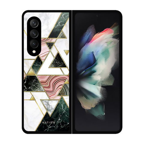 Samsung Galaxy Z Fold 3 5G Cover - O'Nation Shades of Marble Series - HQ Premium Shine Durable Shatterproof Case - Soft Silicon Borders