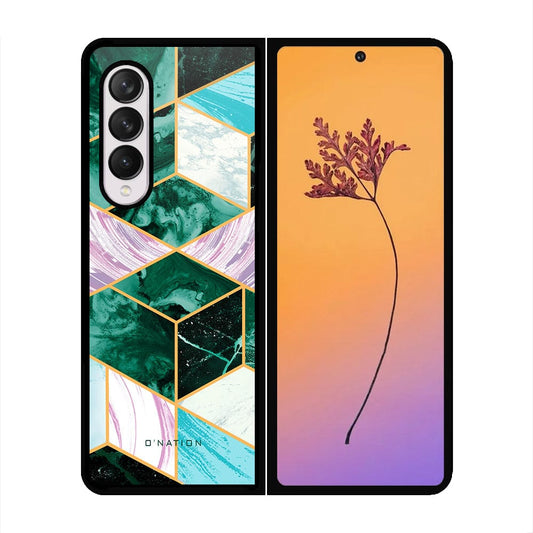 Samsung Galaxy Z Fold 4 5G Cover - O'Nation Shades of Marble Series - HQ Premium Shine Durable Shatterproof Case - Soft Silicon Borders