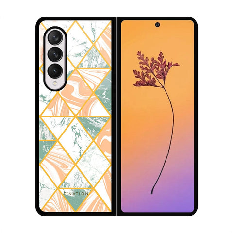 Samsung Galaxy Z Fold 4 5G Cover - O'Nation Shades of Marble Series - HQ Premium Shine Durable Shatterproof Case - Soft Silicon Borders