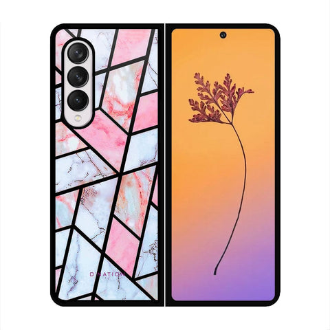 Samsung Galaxy Z Fold 4 5G Cover - O'Nation Shades of Marble Series - HQ Premium Shine Durable Shatterproof Case - Soft Silicon Borders