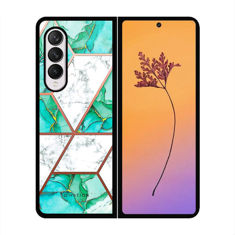 Samsung Galaxy Z Fold 4 5G Cover - O'Nation Shades of Marble Series - HQ Premium Shine Durable Shatterproof Case - Soft Silicon Borders