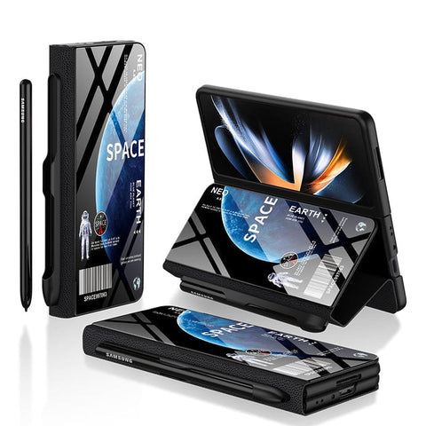 Samsung Galaxy Z Fold 3 5G Cover - Limitless Series - HQ Ultra Shine Premium Infinity Glass Soft Silicon Borders Case