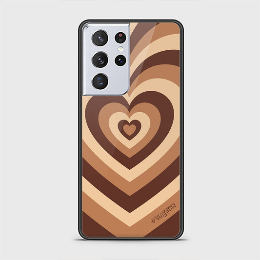 Samsung Galaxy S21 Ultra 5G Cover - O'Nation Heartbeat Series - HQ Ultra Shine Premium Infinity Glass Soft Silicon Borders Case